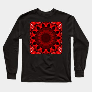 Ominous Red Kaleidoscope pattern (Seamless) 10 Long Sleeve T-Shirt